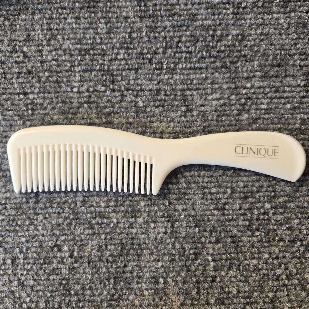 Clinique 6.5" Hair‎ Comb White Plastic Brush With Handle